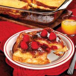 Overnight Raspberry Caramel French Toast