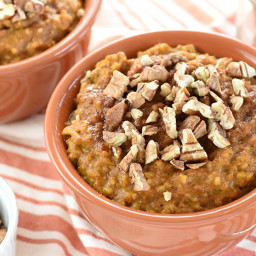 {Overnight} Slow Cooker Pumpkin Pie Steel Cut Oatmeal {with no burnt edges!