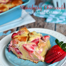Overnight Strawberry Cheesecake French Toast Casserole