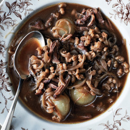 Oxtail Soup with Onions and Barley