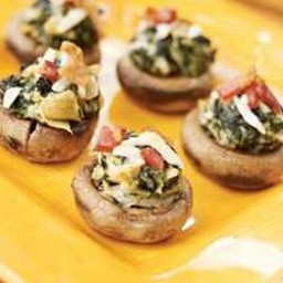 Oyster and Spinach-stuffed Mushrooms