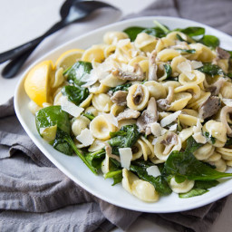 Oyster Mushroom and Spinach Orecchiette with Garlic and Lemon – Mushr