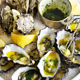 Oysters with macerated lemon