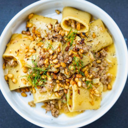 Paccheri with Sausage, Fennel and Pine Nuts Recipe