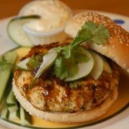 Pacific Rim Chicken Burgers with Ginger Mayonnaise