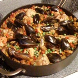 Paella (Spanish Chicken, Seafood Casserole)