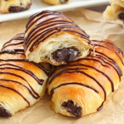 Pain au chocolat (chocolate croissants) made from scratch recipe with a ste
