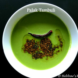 palak tambli recipe | spinach flavored yogurt recipe