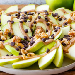 Paleo Apple Nachos Drizzled in Date Caramel Syrup
