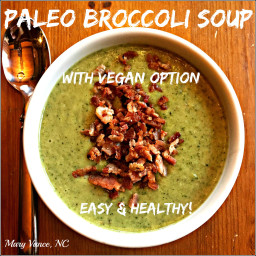Paleo Broccoli Soup (with Vegan/Vegetarian Option)