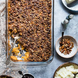 Paleo Easy Healthy Sweet Potato Casserole with Pecan Topping