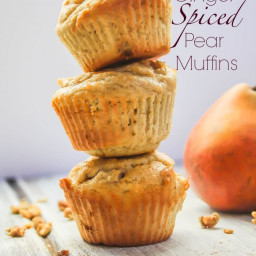 Paleo Ginger Spiced Pear Muffins