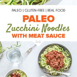 Paleo Zucchini Noodles with Meat Sauce