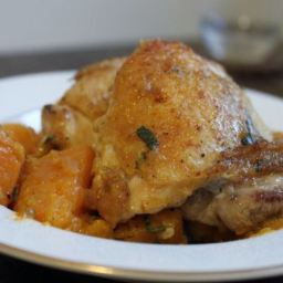 Pan-Cooked Chicken Thighs with Butternut Squash