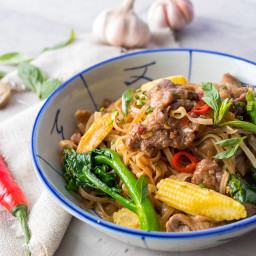 Pan Fried Beef Rice Noodles