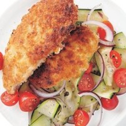 Pan-Fried Chicken Cutlets With Zucchini Salad