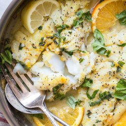 Pan Fried Cod in a Citrus and Basil Butter Sauce