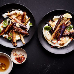 Pan-Fried Eggplant With Chile, Honey and Ricotta