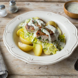 Pan-Fried Pork Medallions with Tarragon and Potatoes