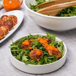 Pan-Fried Shrimp Cakes With Arugula And Watercress Salad Recipe by Tasty