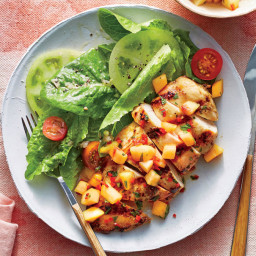 Pan-Grilled Chicken with Peach Salsa