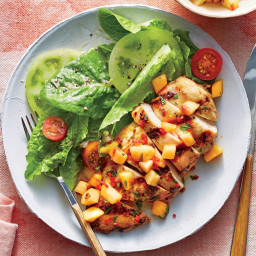 Pan-Grilled Chicken with Peach Salsa