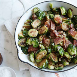 Pan Roasted Brussels Sprouts with Bacon