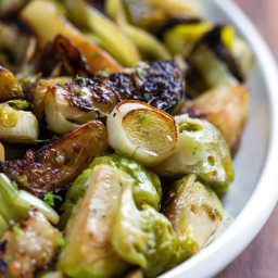 Pan Roasted Brussels Sprouts with Ginger