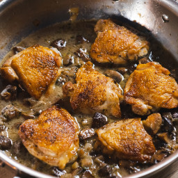 Pan-Roasted Chicken Thighs with Mushrooms and Thyme Recipe