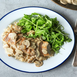Pan-Roasted Chicken with Dijon Mushroom Sauce and Israeli Couscous