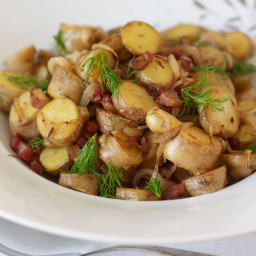 Pan-Roasted Fingerling Potatoes with Pancetta