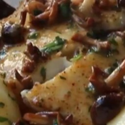 Pan-Roasted Halibut with Mushroom Butter Sauce