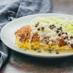 Pan Seared and Baked Chicken with Creamy Lemon Caper Sauce