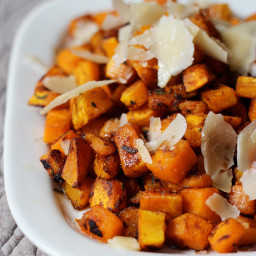 Pan-Seared Butternut Squash with Balsamic and Parmigiano Shards