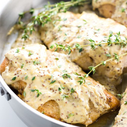 Pan Seared Chicken Breast Recipe with Mustard Cream Sauce (Low Carb, Gluten