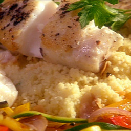 Pan Seared Fish (Pacific Halibut or Cod) with Herbed Vegetable Ribbons and 