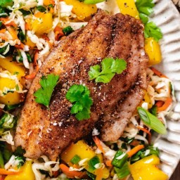 Pan Seared Mangrove Snapper with Mango Coleslaw — Cooking in The Keys