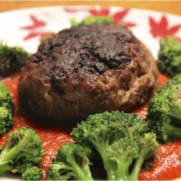 Pan Seared Polpettone (Itailian Style Meatloaf) with Broccoli
