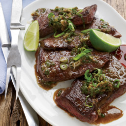 Pan-Seared Skirt Steak with Anchovies and Lime