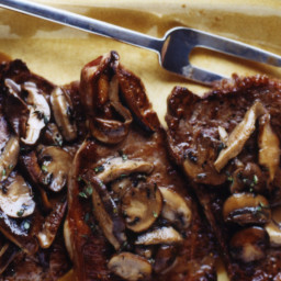 Pan-Seared Strip Steak with Mushrooms
