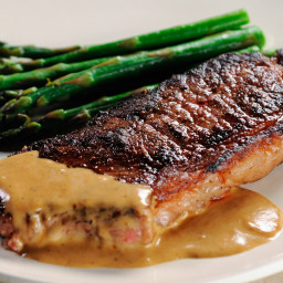 Pan-Seared Strip Steak with Mustard Cream Sauce