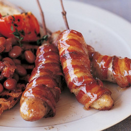 Pancetta-wrapped sausages