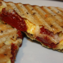 Panini With Scrambled Eggs and Tomatoes
