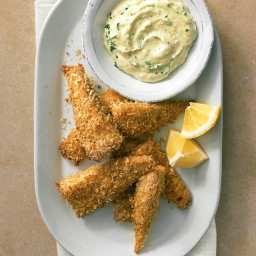 Panko-Crusted Fish Sticks with Herb Dipping Sauce