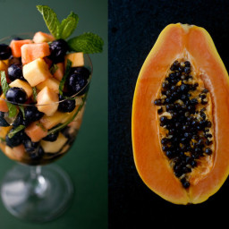 Papaya and Blueberry Salad With Ginger-Lime Dressing