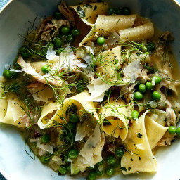 Pappardelle with Chicken Ragù, Fennel, and Peas