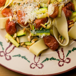 Pappardelle with Zucchini, Roasted Tomatoes and Fresh Rosemary