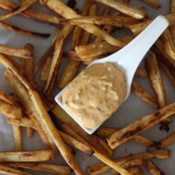 Paprika Parsnip Fries with Sriracha Dipping Sauce