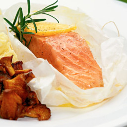 Parchment Baked Norwegian Salmon with Chanterelles