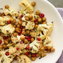 Parmesan Cauliflower With Chickpeas and Pomegranate
